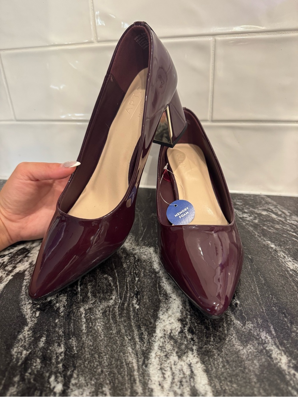 Apt 9 Burgundy Block Heel Pumps